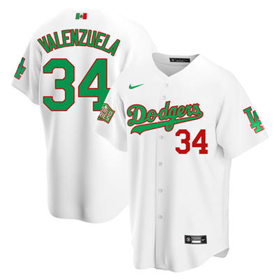 Men's Los Angeles Dodgers #34 Toro Valenzuela White Green Mexico 2020 World Series Stitched Jersey